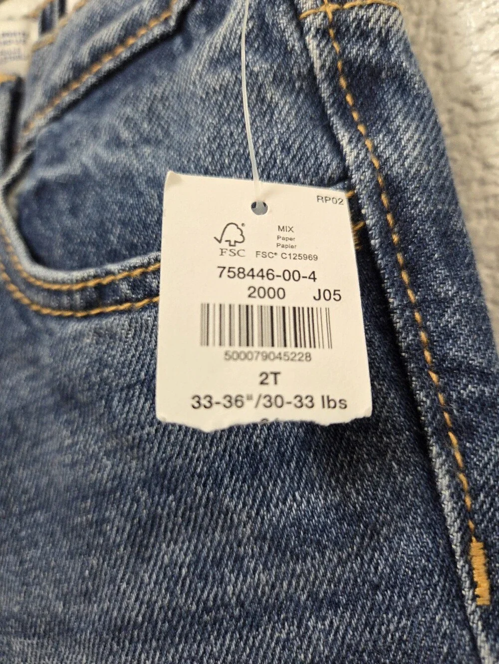 Old Navy Kids Blue Denim Jeans Straight Leg 2T Nwt
